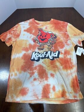 NEW Orange/Peach/White colors Tie-Dye Style Kool-Aid Man Brand T-Shirt  (Cotton)